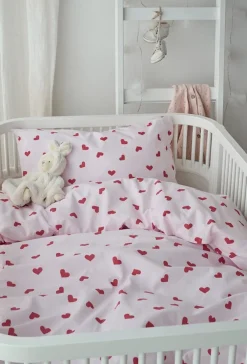 Borganäs Sengesæt Tremmeseng Hjärtrud 2-delt 100x130, Pink