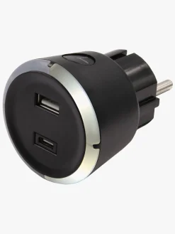 CAPiDi USB Oplader / Timer A+C, Black