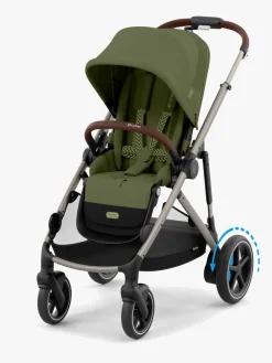 Cybex e-Gazelle S Duovogn inkl. Axkid GOKID Autostol Baby & Base, Moss Green/Taupe
