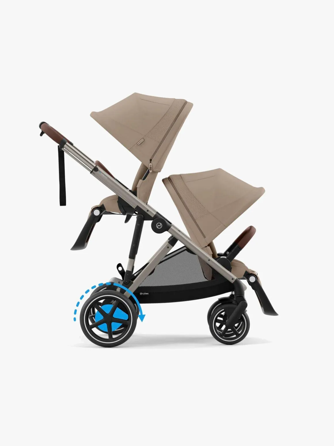 Cybex e-Gazelle S Søskendevogn, Almond Beige/Taupe