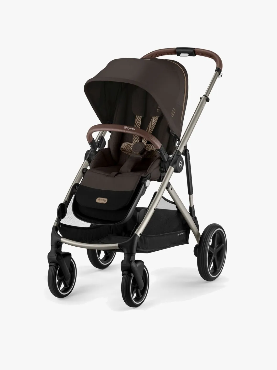 Cybex e-Gazelle S Søskendevogn inkl. Liggedel, Chocolate Brown/Taupe
