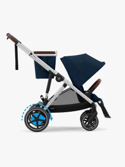 Cybex e-Gazelle S Tvillingevogn, Ocean Blue/Silver
