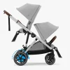 Cybex e-Gazelle S Søskendevogn, Stone Grey/Silver