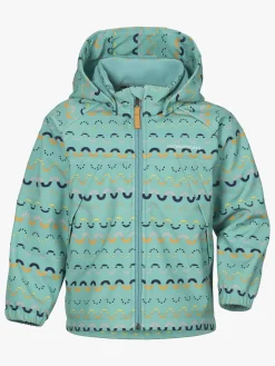 Didriksons Dellen Softshelljakke, Waveprint Turquoise