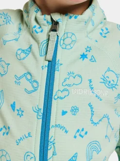 Didriksons Jadis Trøje med Lynlås, Doodle Pale Mint