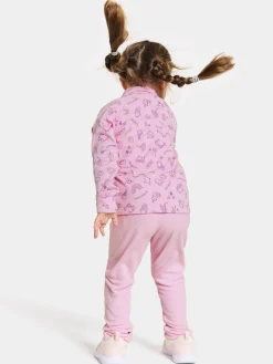 Didriksons Jadis Trøje med Lynlås, Doodle Orchid Pink