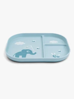 Done By Deer Playground Stick & Stay  Opdelt Silikonetallerken, Elphee Blue