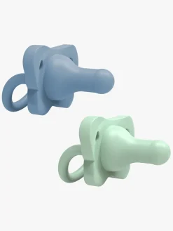Dr. Brown's All-Silicone Sut, 2-pak, Blå/Grøn