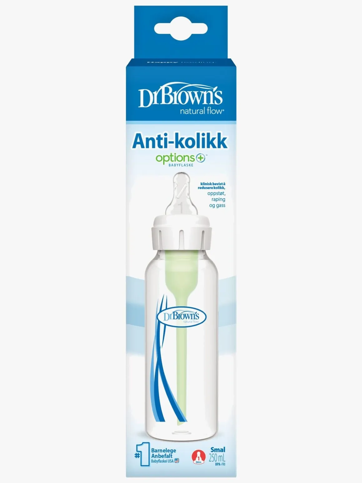Dr Brown's Option+ Smal Hals Sutteflaske 250 ml