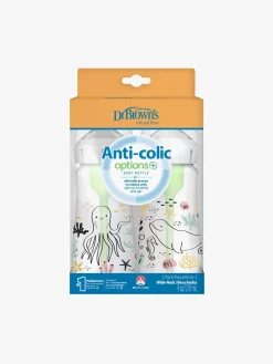 Dr. Brown's WideNeck Options+ Sutteflasker Ocean 270 ml 2-Pak, Hvid
