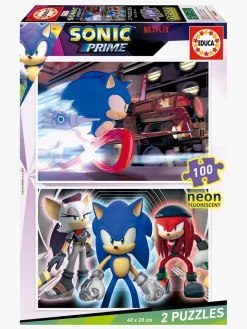 Educa Sonic Prime Puslespil Neon 2x100 Brikker