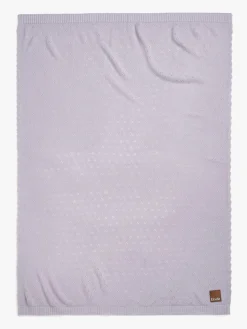 Elodie  Pointelle-strikket Tæppe 100x75, Lavender Love