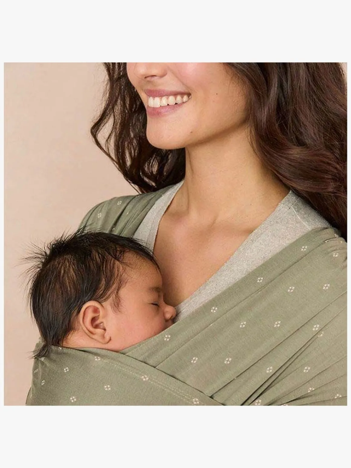 Ergobaby Aura Wrap Knit Strækvikle, Olive Diamonds