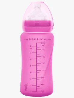 Everyday Baby Varmeindikator Sutteflaske Glas 240 ml, Cerise