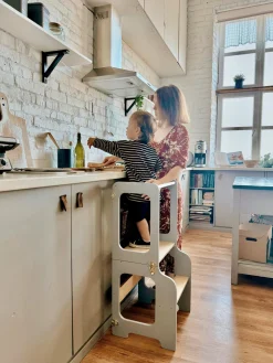 Family-scl 4-i-1 Læringstårn, Grå