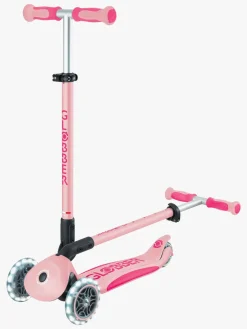 Globber Go-Up Deluxe Lights Trehjulet Løbehjul, Pastel Pink