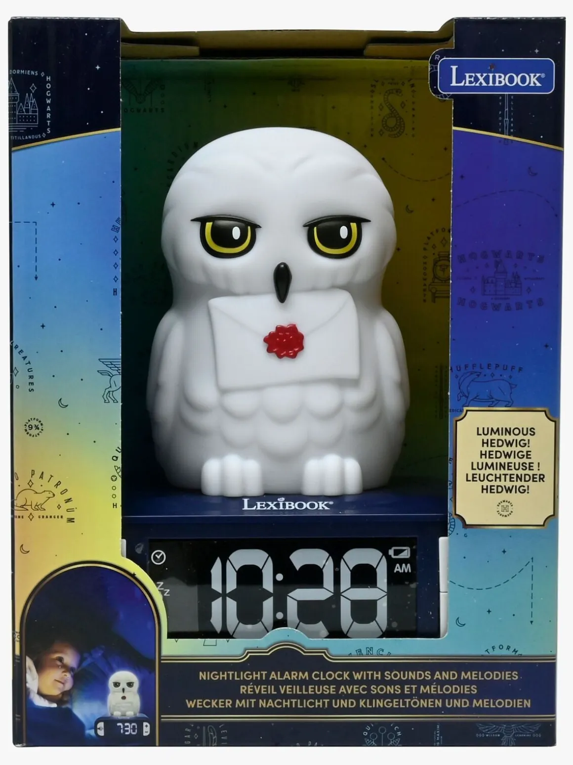 Harry Potter Hedwig Digitalt Vækkeur med Natlampe
