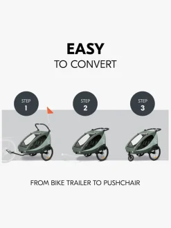 Hauck Dryk Duo Plus Cykelanhænger, Dark Green
