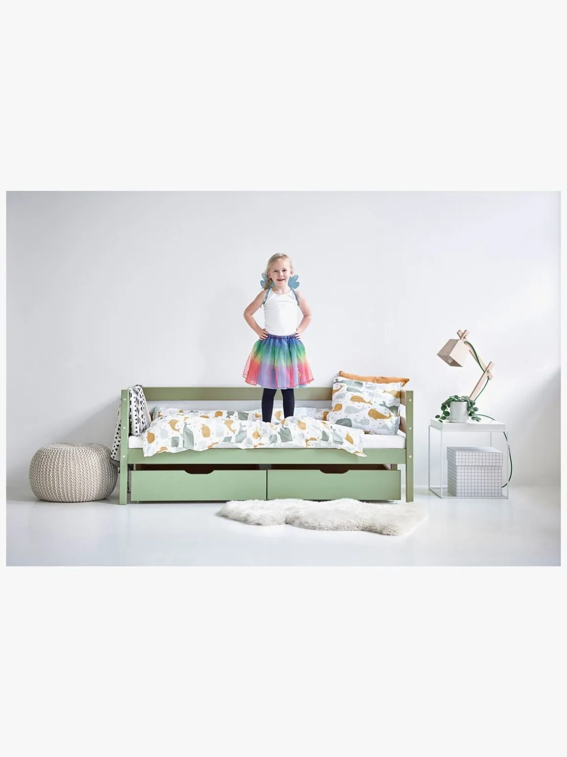Hoppekids Juniorseng ECO Comfort 70x160 cm, Pale Green
