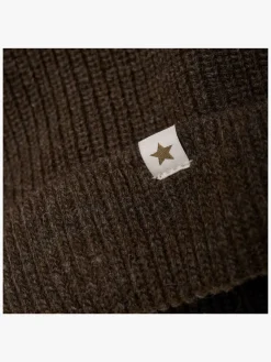 Huttelihut Hue Merinould med Pomponer Alpaka, Dark Brown Melange