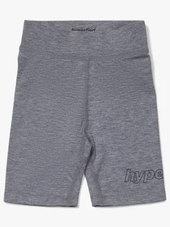 Hyperfied Jersey Logo Biker Shorts, Grey Melange