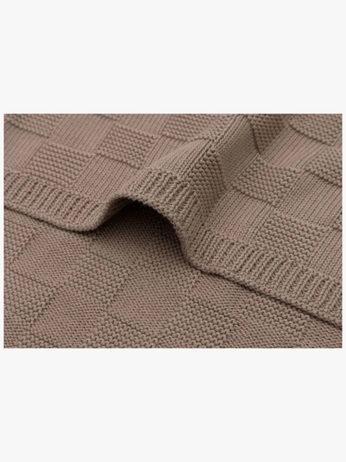 Jollein Tæppe 75x100 cm Box Knit, Milky Coffee