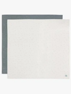 Jollein Tæpper/ Stofbleer i Musselin Twinkling 2-pak, Off white/Sea green