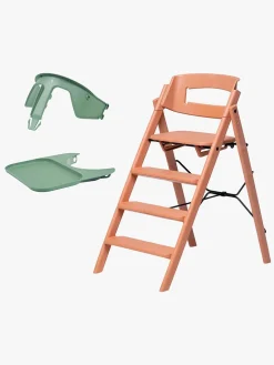 KAOS Klapp Højstol Recycled inkl. Beskyttelsesbøjle & Bakke, Terracotta Pink/Mineral Green