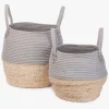 KidsDepot Kori Opbevaringskurv 2-pak, Grey/Natural