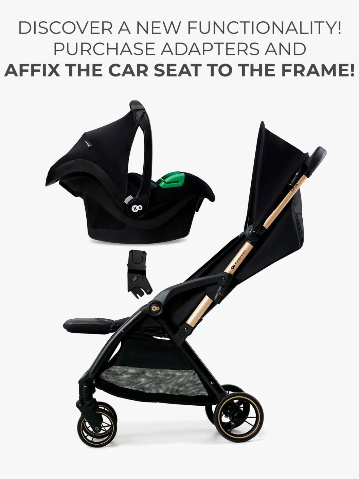 Kinderkraft APINO Klapvogn, Raven Black