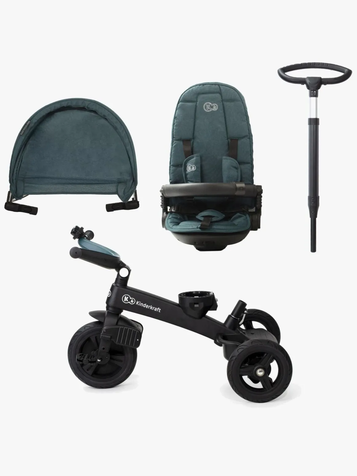 Kinderkraft EASYTWIST Midnight Trehjulet Cykel, Grøn
