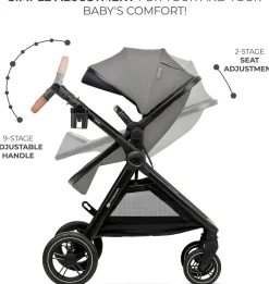 Kinderkraft ESME 2-in-1 Duovogn, Moonlight Grey