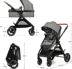Kinderkraft ESME 2-in-1 Duovogn, Moonlight Grey