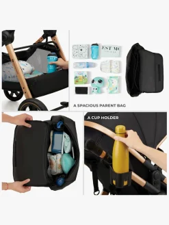 Kinderkraft ESME PRO 3-in-1 Duovogn Travelsystem, Pure Black