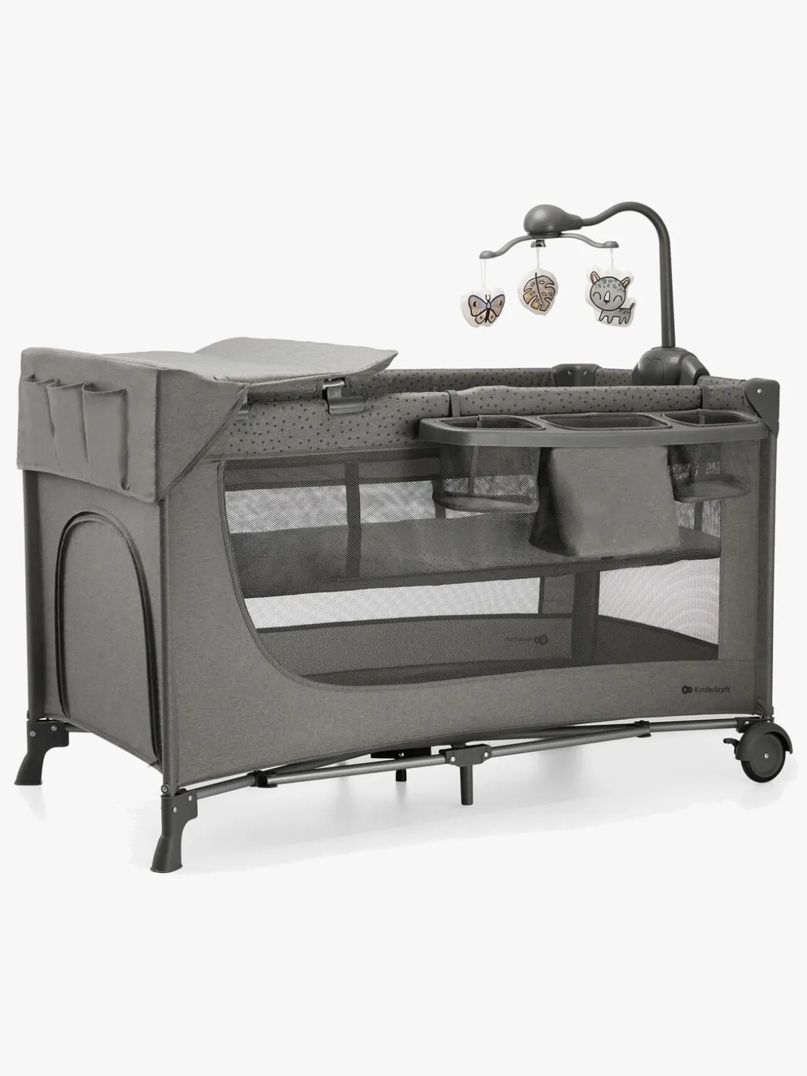 Kinderkraft JOY 2 Weekendseng med Tilbehør, Dark Grey