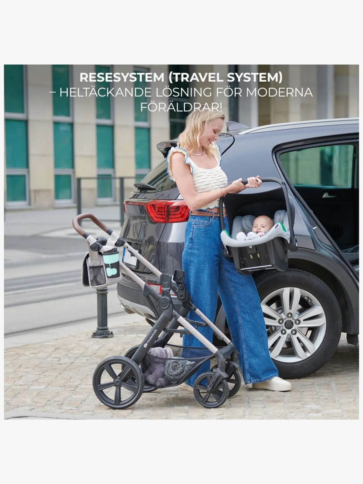 Kinderkraft MOOV 2 Air 3-in-1 Kombivogn, Moonlight Grey