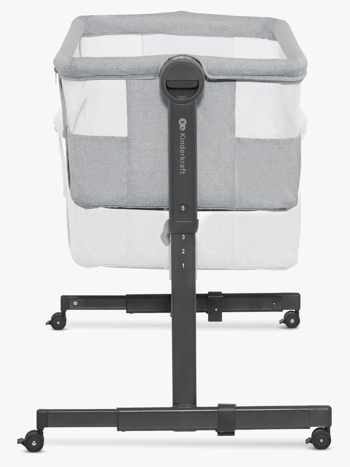 Kinderkraft Neste Up 2 Bedside Crib, Light Grey