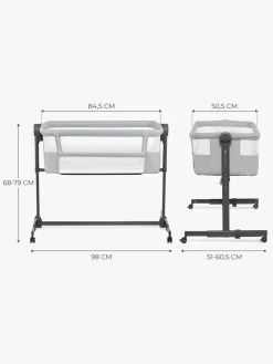 Kinderkraft Neste Up 2 Bedside Crib, Light Grey