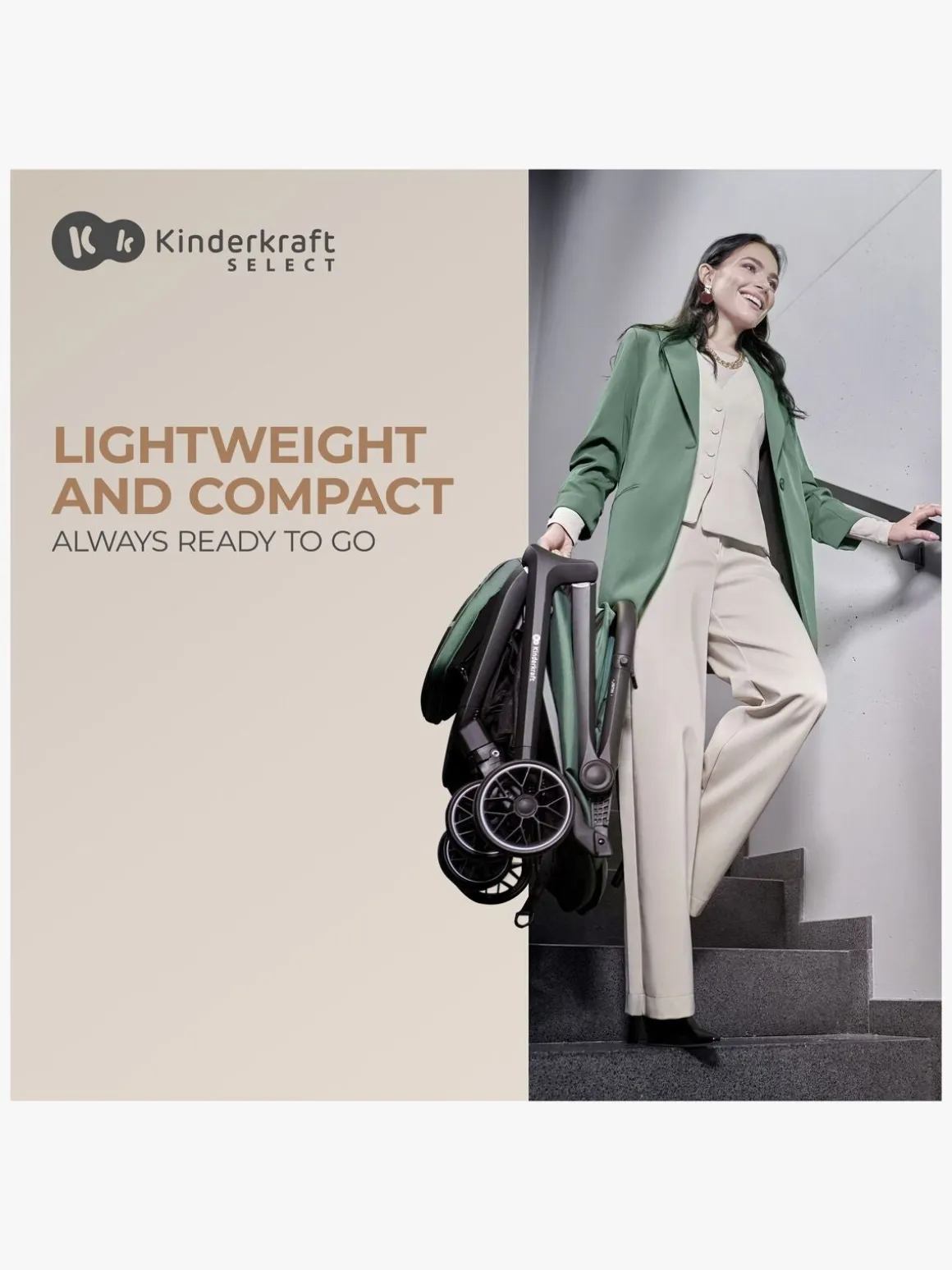 Kinderkraft NUBI 2 Klapvogn, Mystic Green