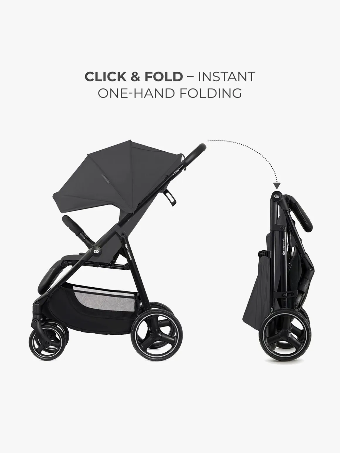 Kinderkraft Trig 3 Klapvogn, Granite Grey