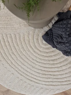 KMCarpets Doria Zen  Rundt Gulvtæppe 160, Hvid