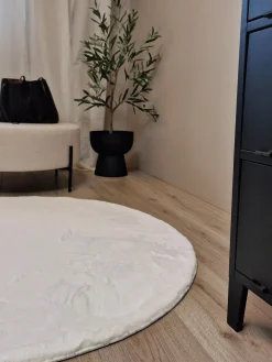 KMCarpets Dream Rund Gulvtæppe 160, Hvid