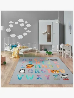 KMCarpets Gulvtæppe Alfabet 120 x 160, Grå