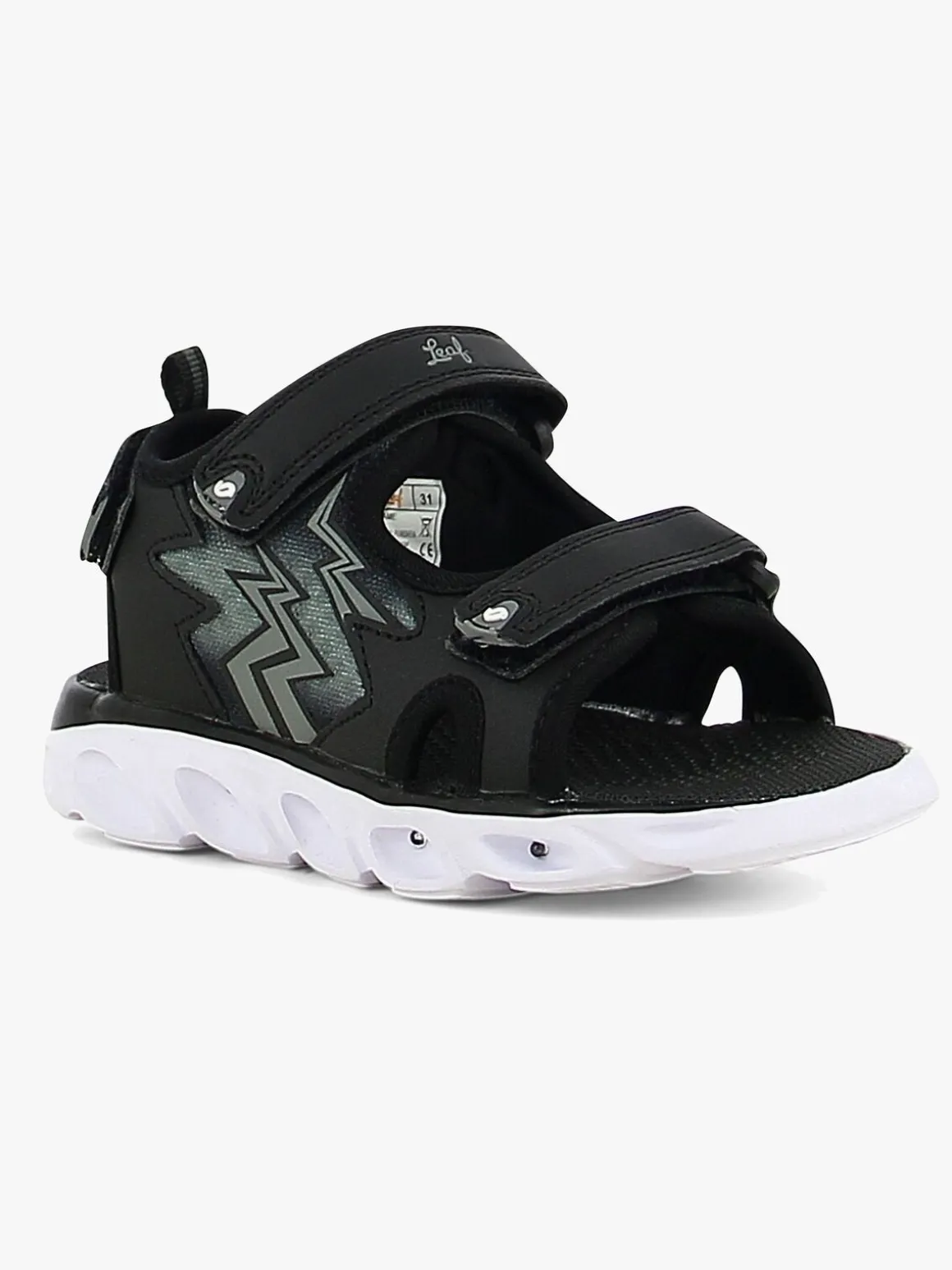 Leaf Filipstad Blinkende Sandaler, Sort