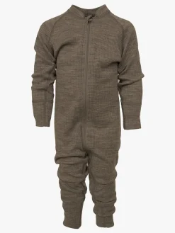 Lindberg Rib Merino Termoundertøjs-heldragt Merinould, Potato