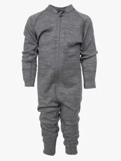 Lindberg Rib Merino Termoundertøjs-heldragt Merinould, Grey Melange
