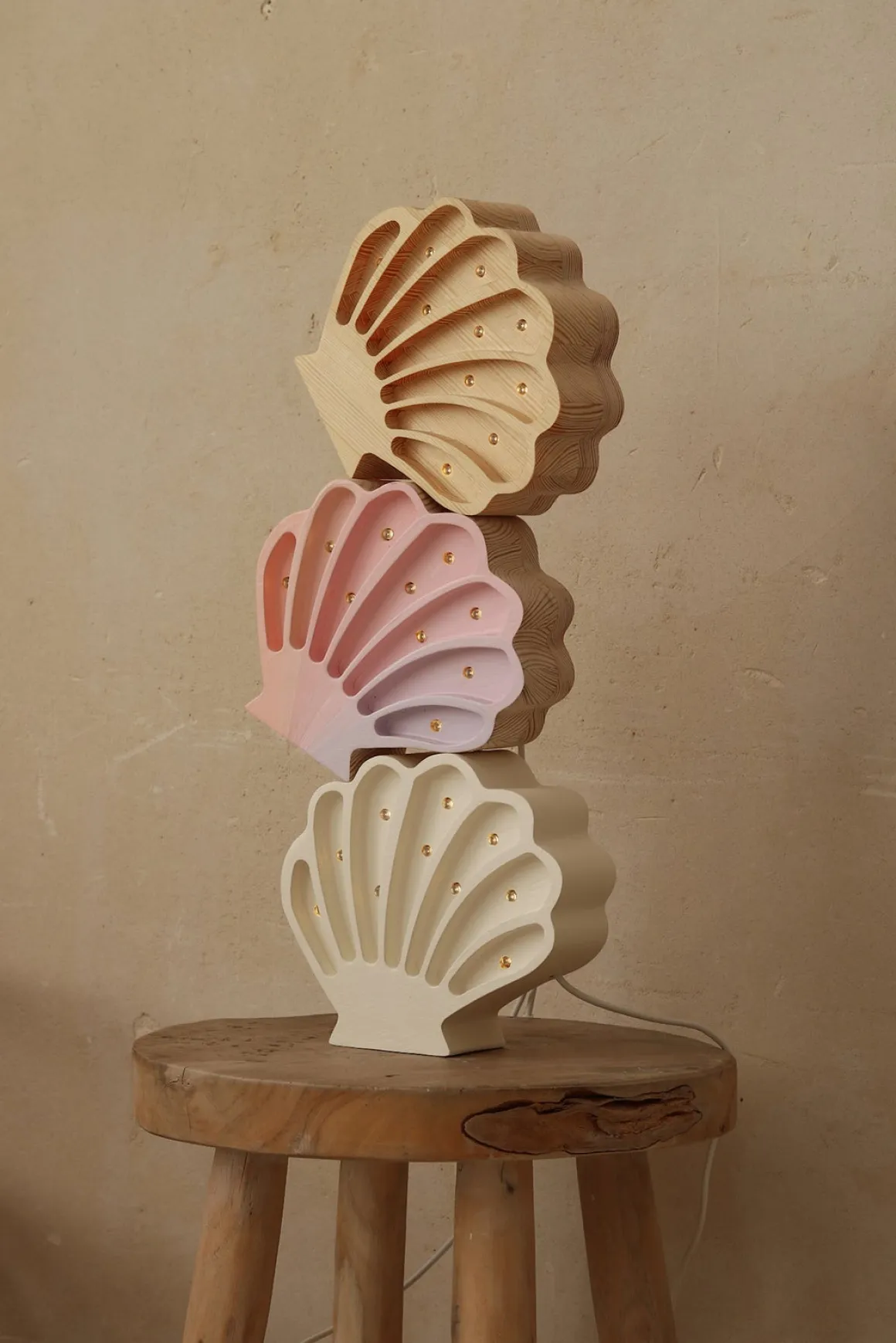 Little Lights Lampe Muslingeskal, Mermaids Pink