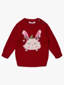 Luca & Lola Baby Trøje Winter Bunny, Red
