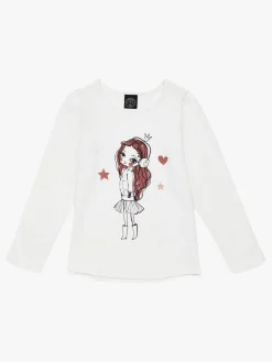 Luca & Lola Fabianna Langærmet T-shirt, Offwhite