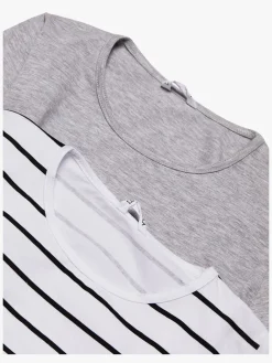 Luca & Lola Fanny Top 2-pak, Grey Melange/Stripes